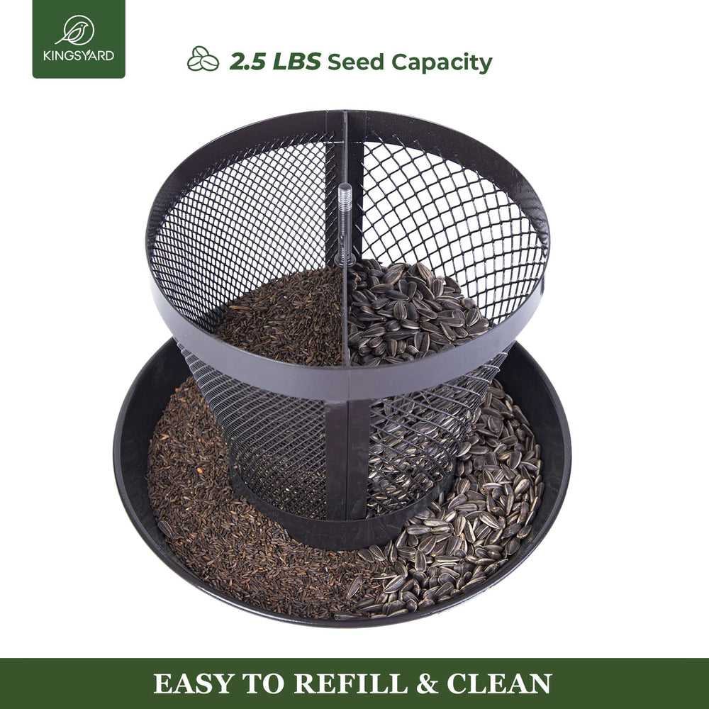 Kingsyard shallow 1.5-inch tray catching fallen seed to reduce waste