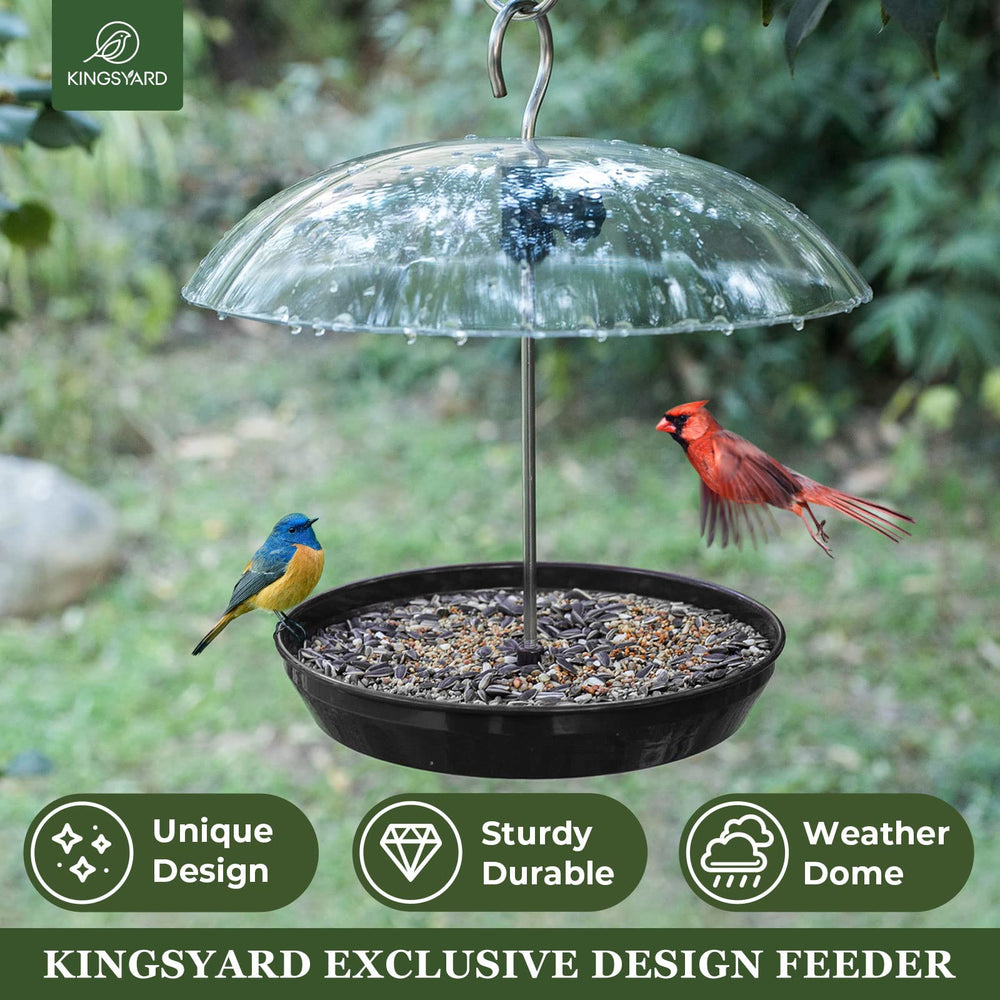 Kingsyard clear dome close-up showing adjustable height for bird access