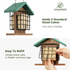 Kingsyard open double cage view showing easy refill access and convenience