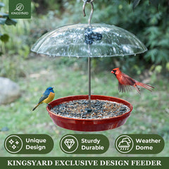 Kingsyard close-up of adjustable clear dome shows lift mechanism and weather protection