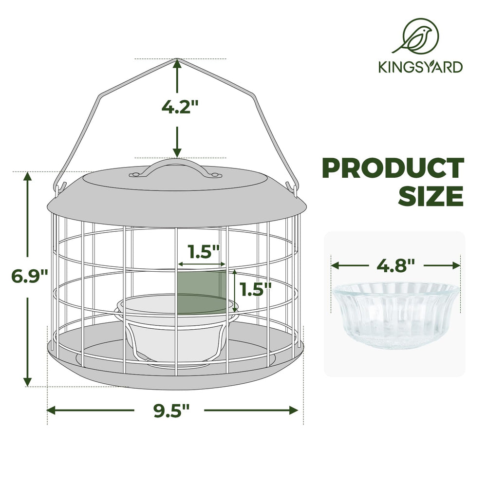 Kingsyard feeder in garden setting highlighting natural color that attracts birds benefit