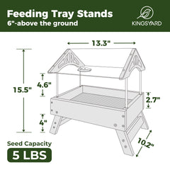 Kingsyard feeder in use with birds feeding showing clear viewing benefit