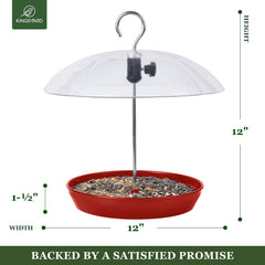Kingsyard feeder in use with small songbirds shows controlled access and peaceful feeding