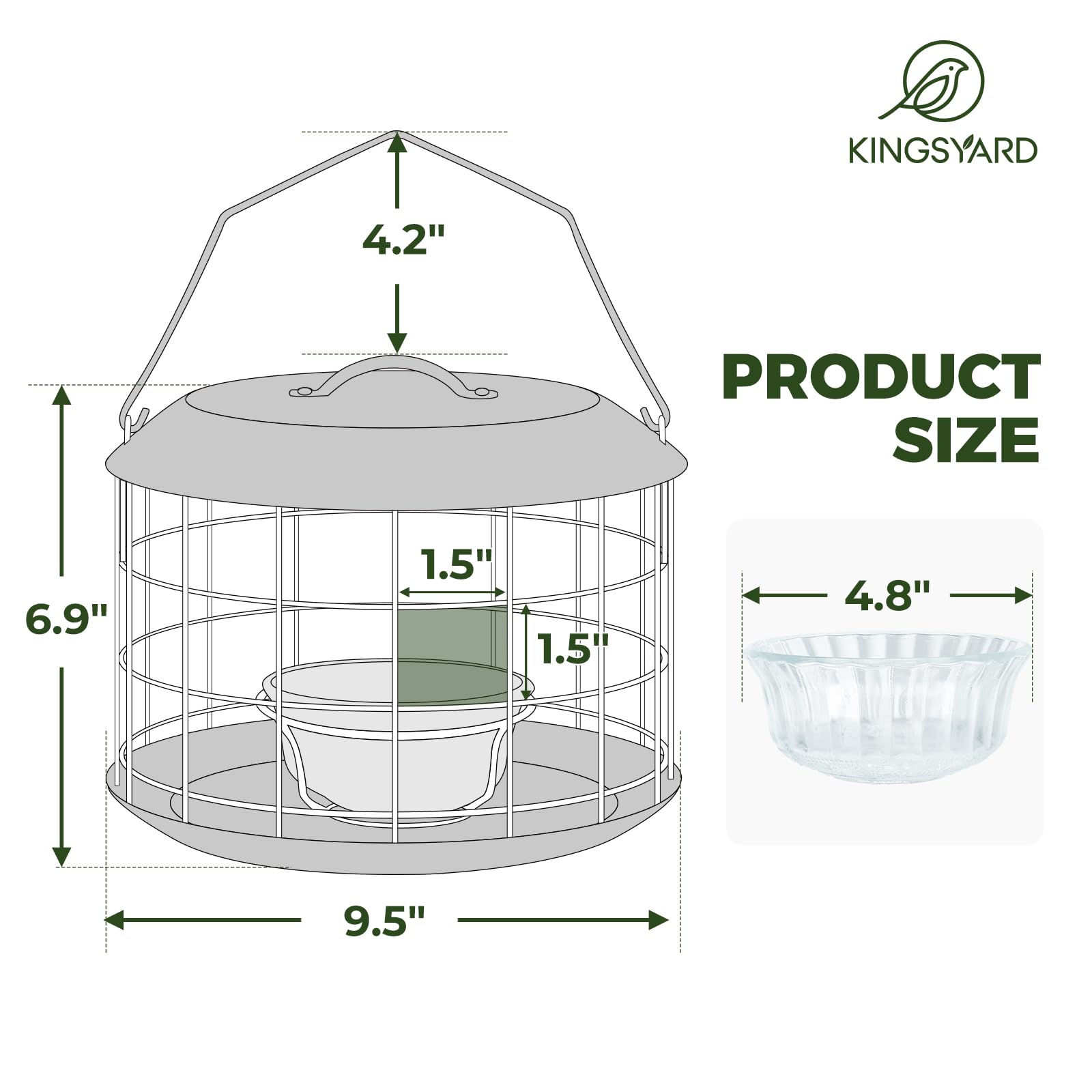 Kingsyard feeder with bluebird feeding showing attraction benefit