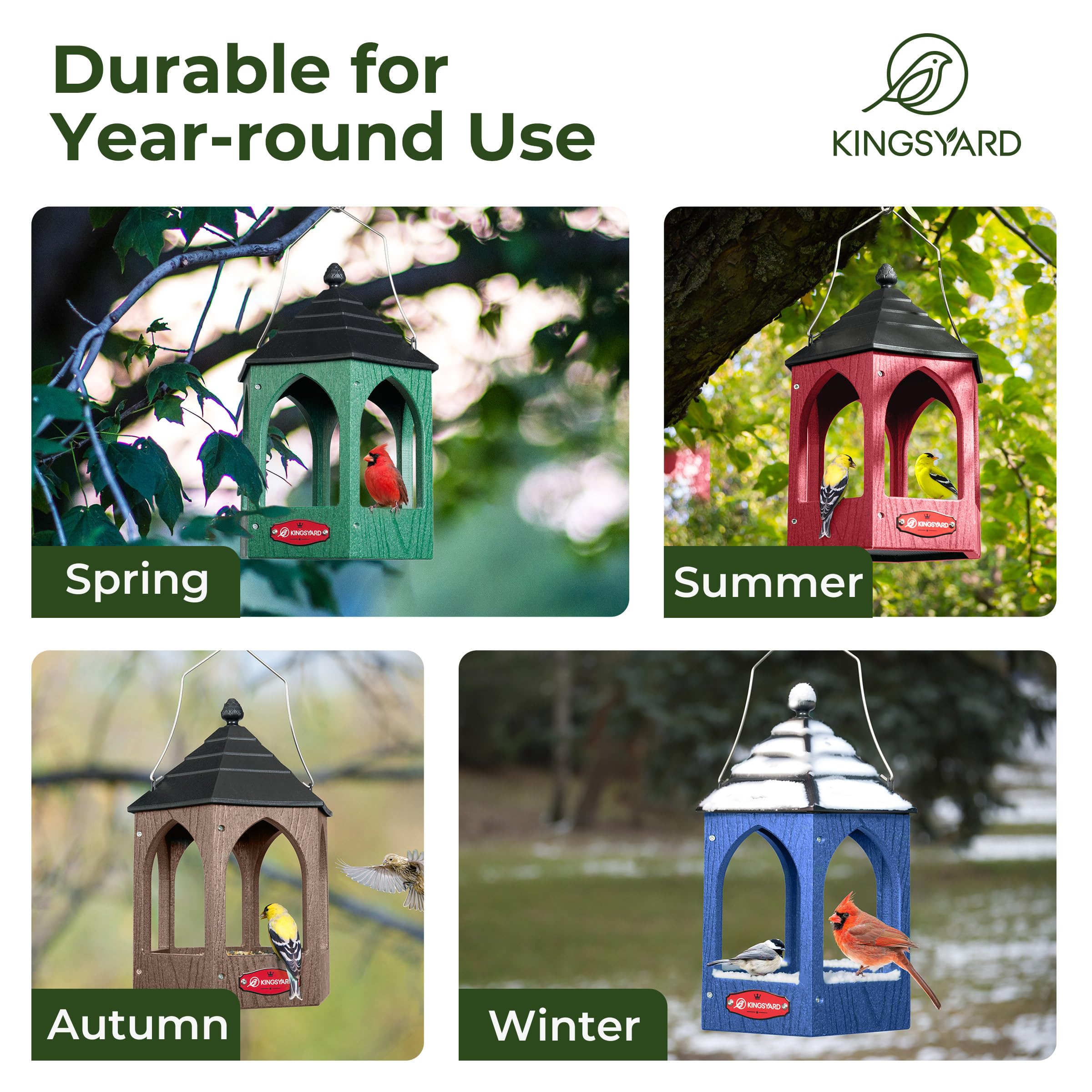 Kingsyard feeder in garden setting offering durable eco-friendly outdoor feeding