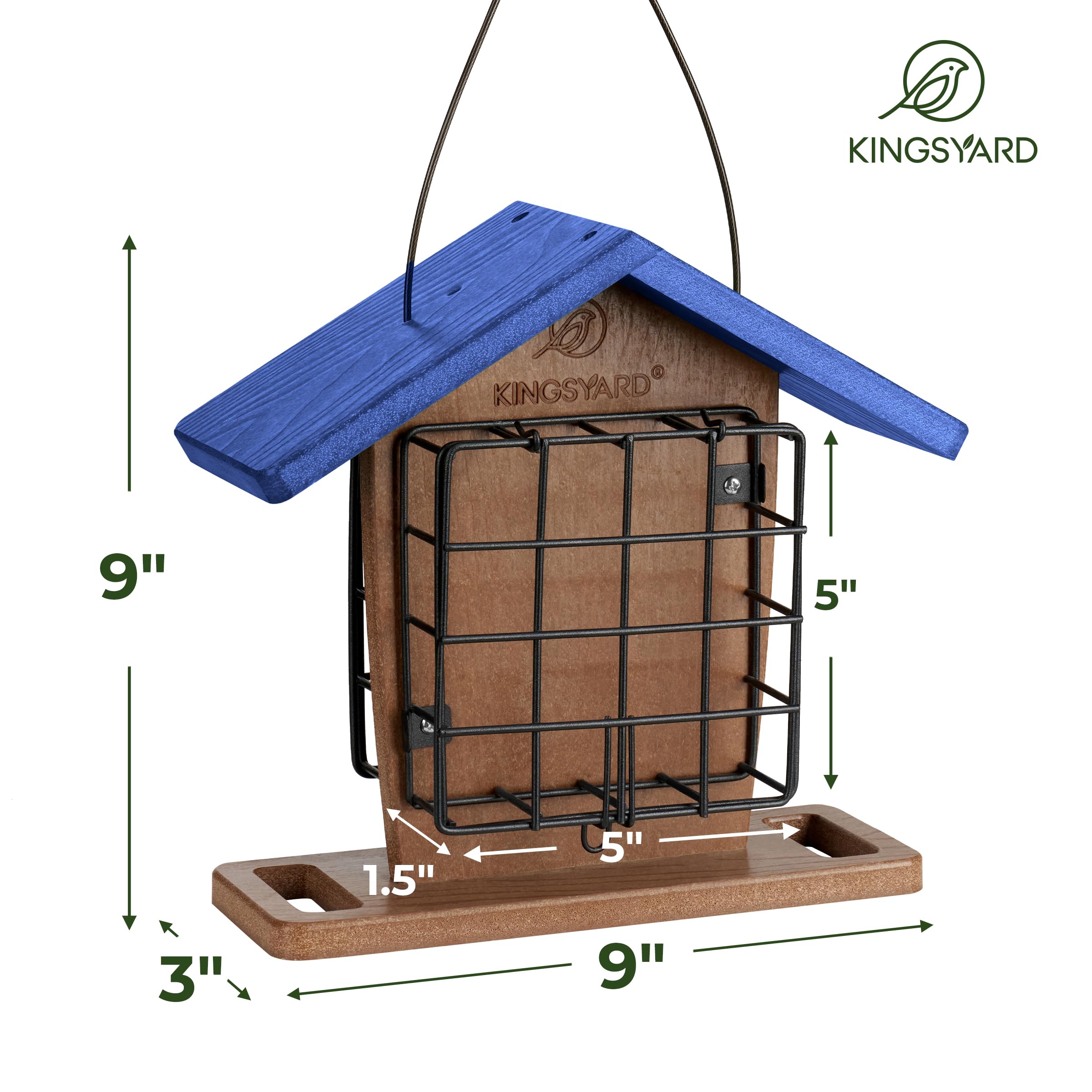 Kingsyard feeder size compared to hand illustrating compact scale benefit