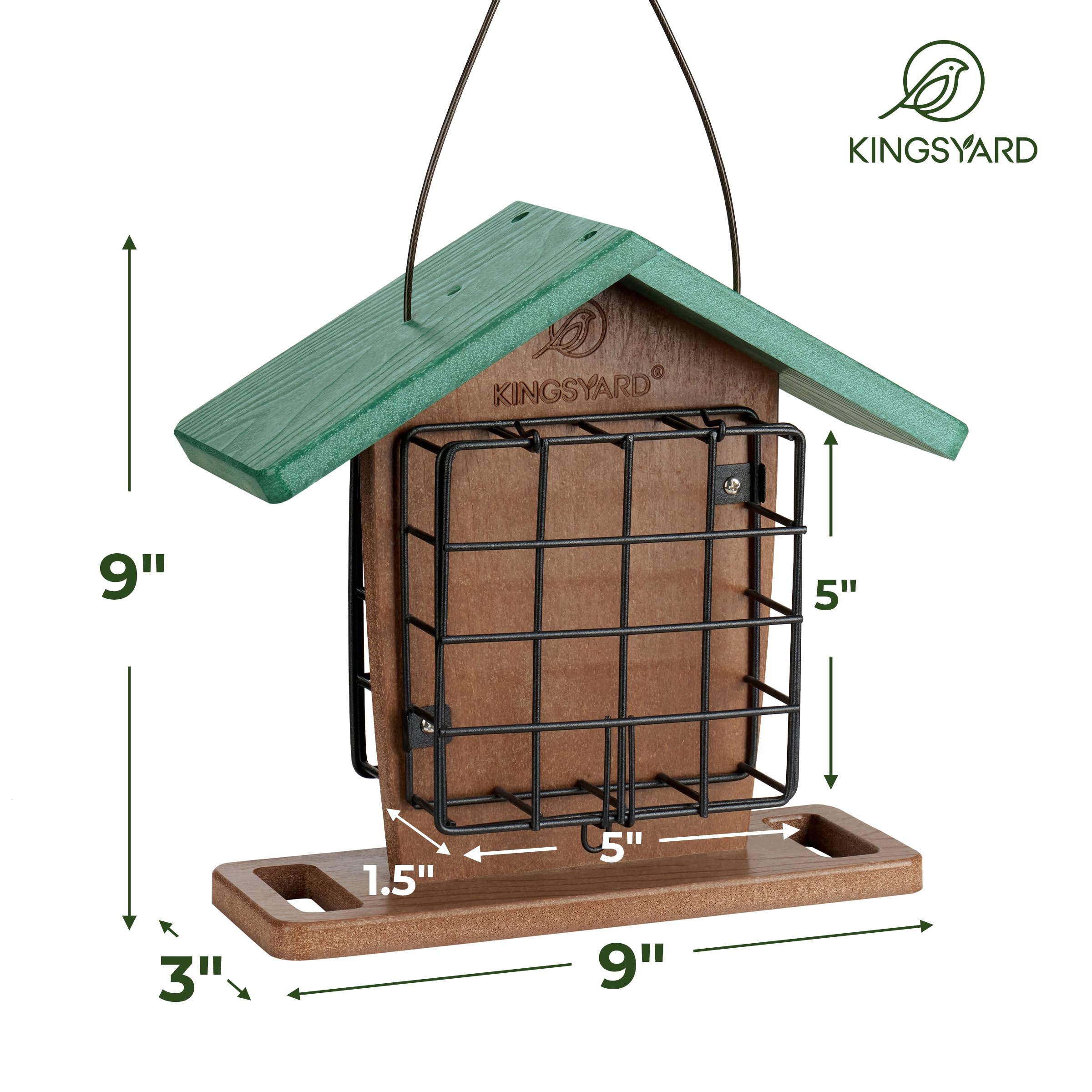 Kingsyard suet cake inserted into cage demonstrating food fit and attractant