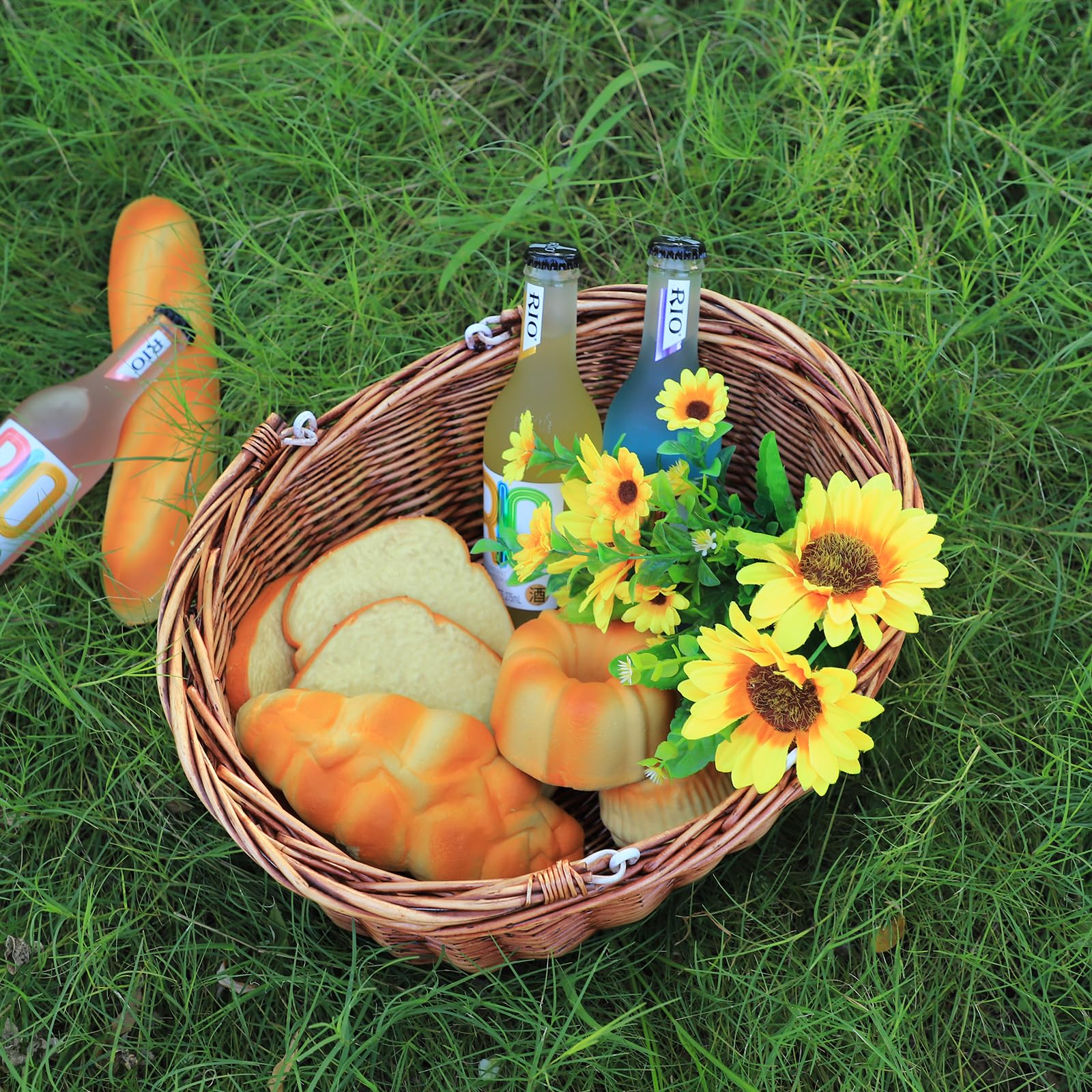 KINGWILLOW basket next to a hand showing size and easy portability