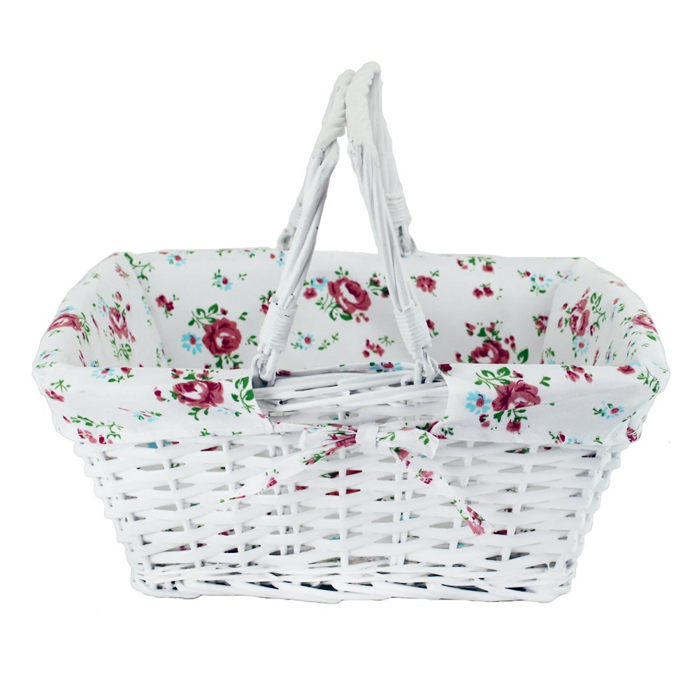 KINGWILLOW white wicker basket front view showing stylish storage benefit