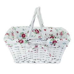 KINGWILLOW white wicker basket front view showing stylish storage benefit