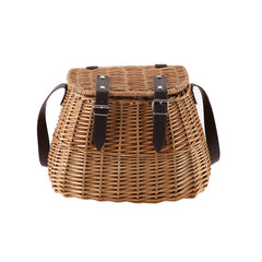 KINGWILLOW front view showing wicker basket and lid for stylish transport