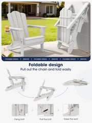 KINGYES folded Adirondack chair demonstrating compact storage and space savings