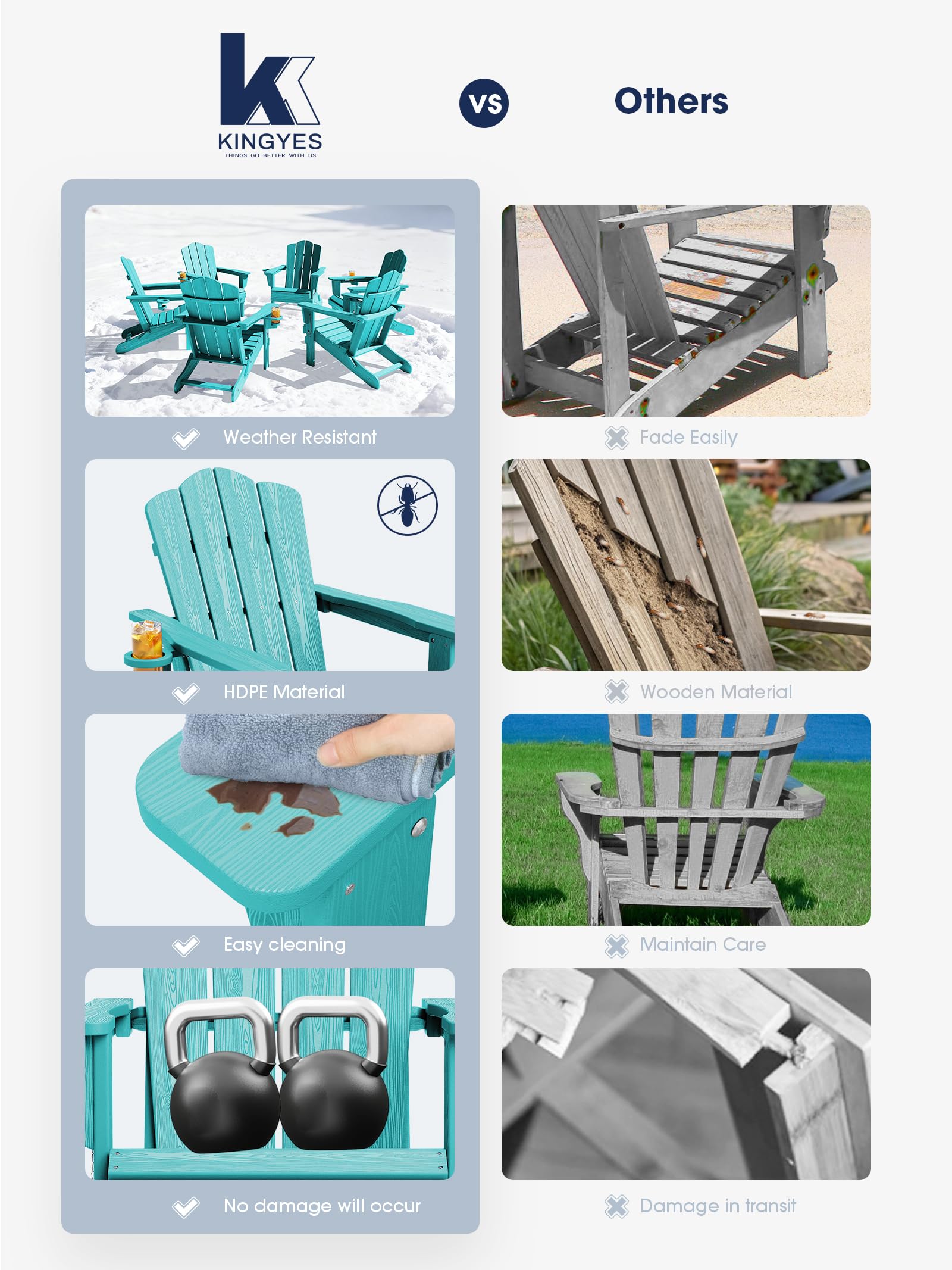 KINGYES hardware and parts view enabling quick assembly and reliable fit