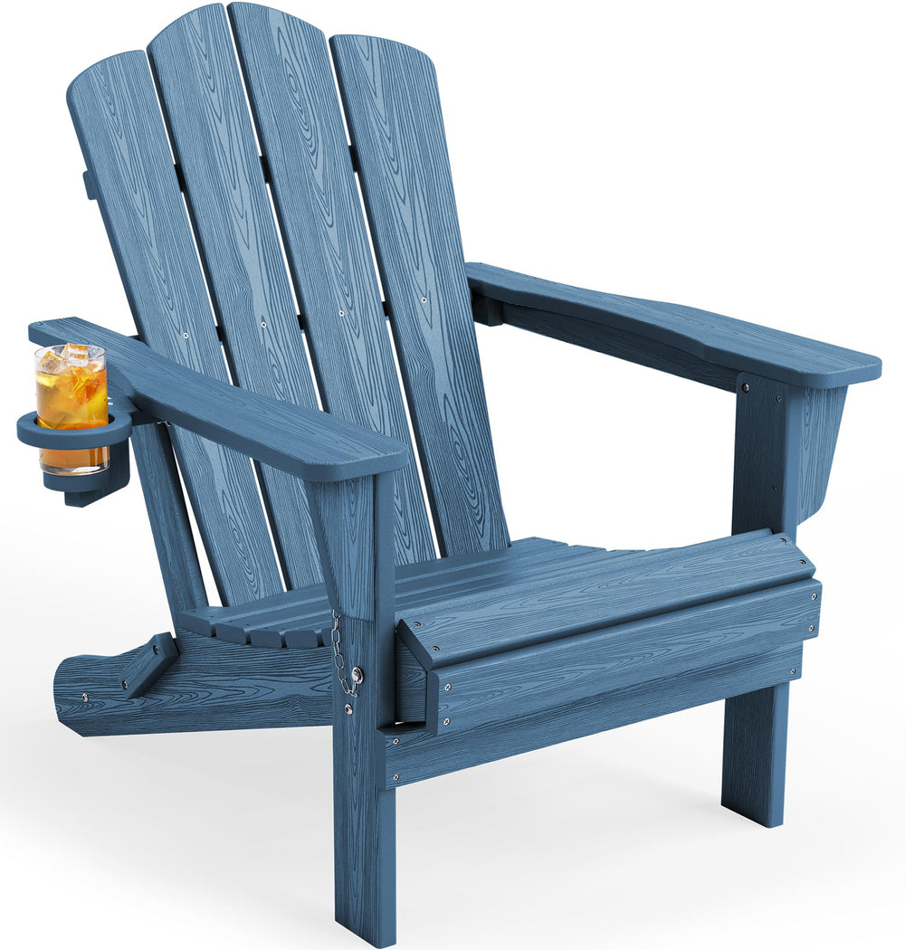 KINGYES navy front view showing classic Adirondack silhouette and comfort