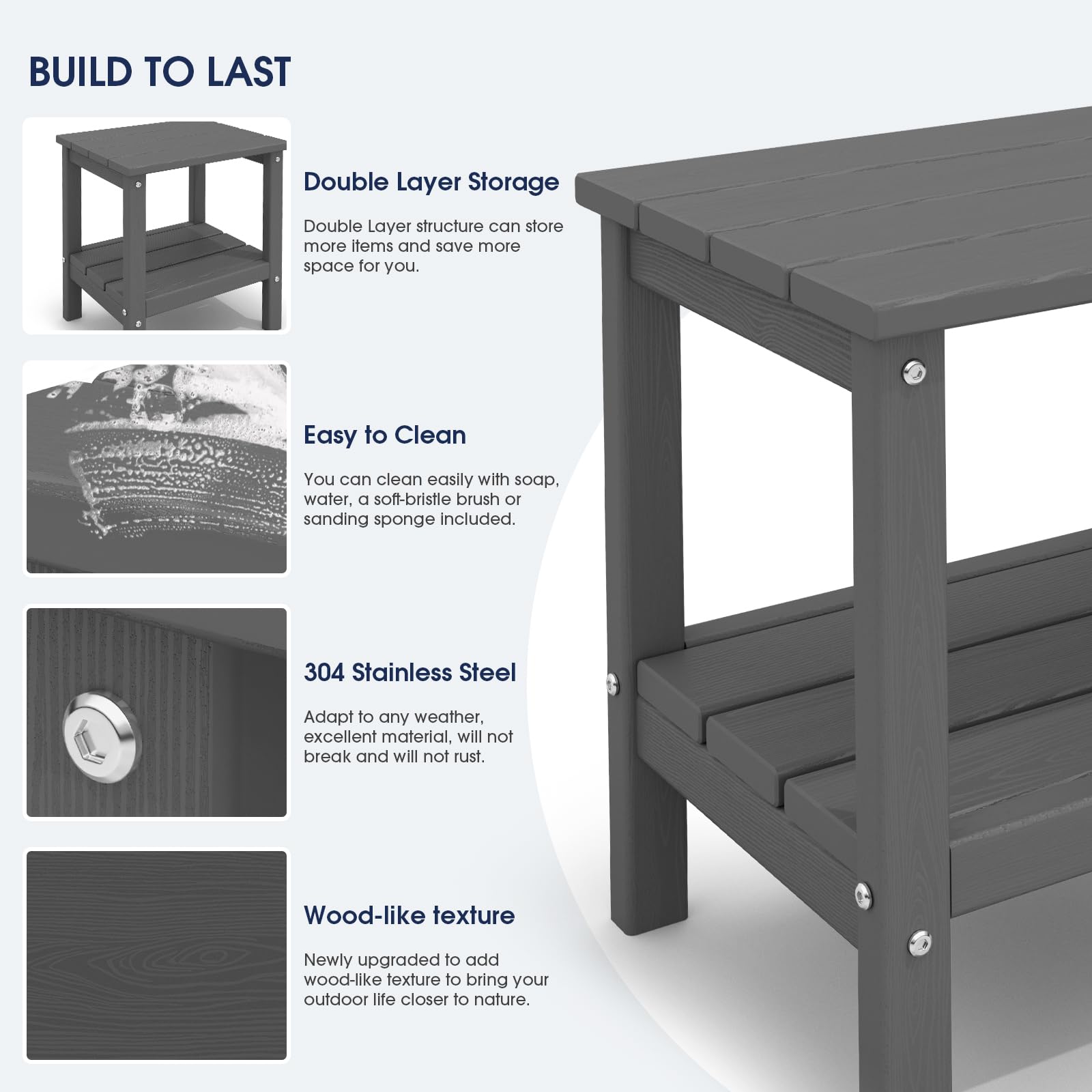 KINGYES table next to chair showing scale and compact footprint for small spaces