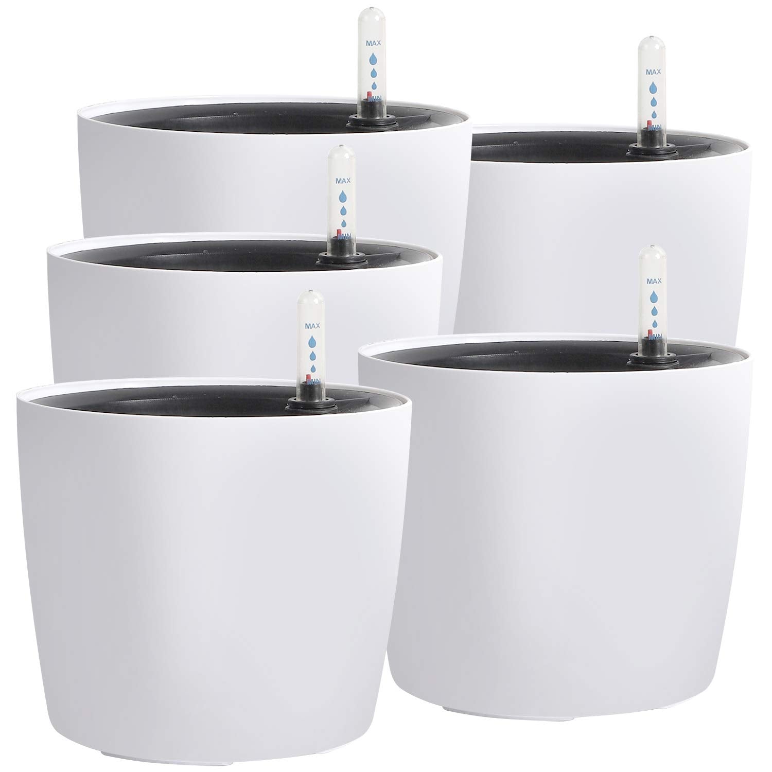 KINJOEK front view white planter showing clean modern look and versatility