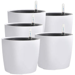 KINJOEK front view white planter showing clean modern look and versatility