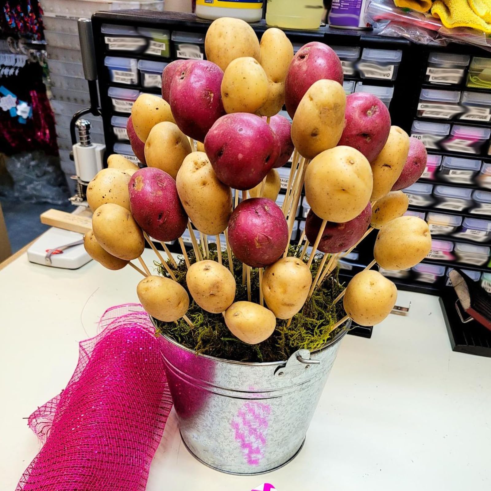 KINJOEK buckets used as snack holders on party table for easy serving