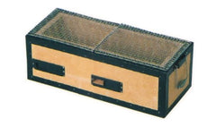 KINKA konro front view showing compact diatomite stove and grates for even grilling benefit