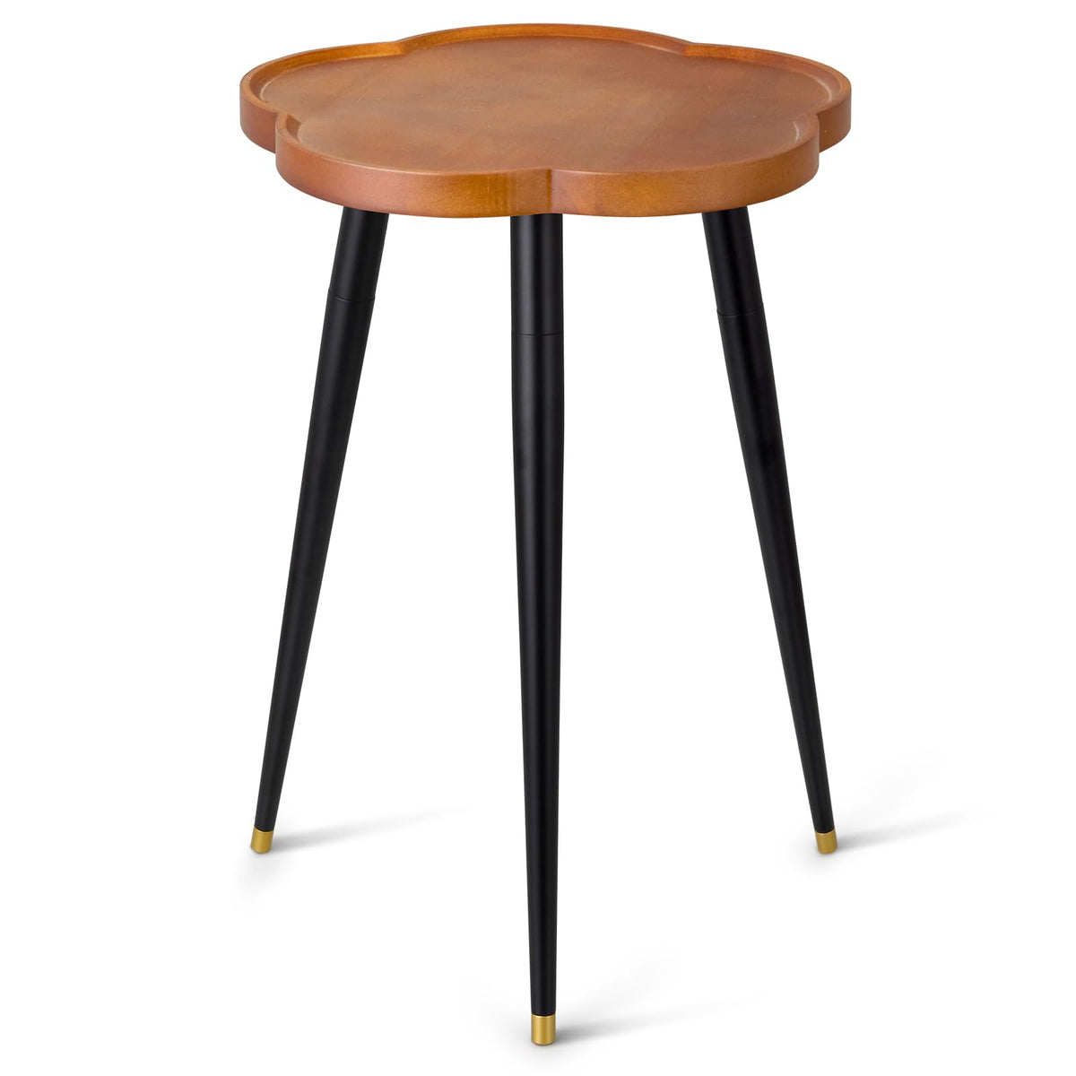 KINNARY front view showing wood tray and metal legs, enhances room decor