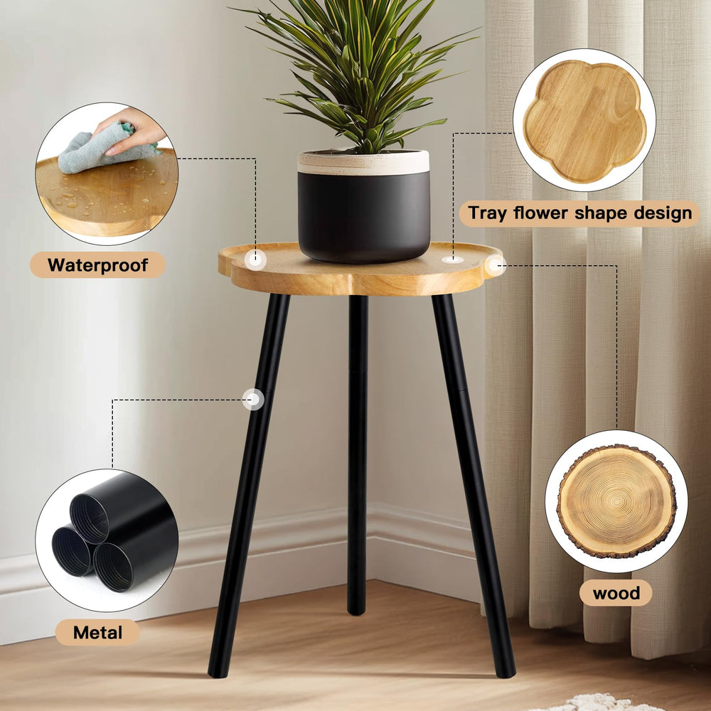 KINNARY plant stand beside a common planter showing correct size and fit