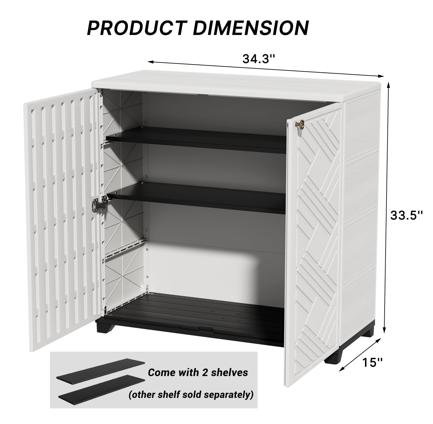 KINYING open doors revealing two shelves and organized storage advantage