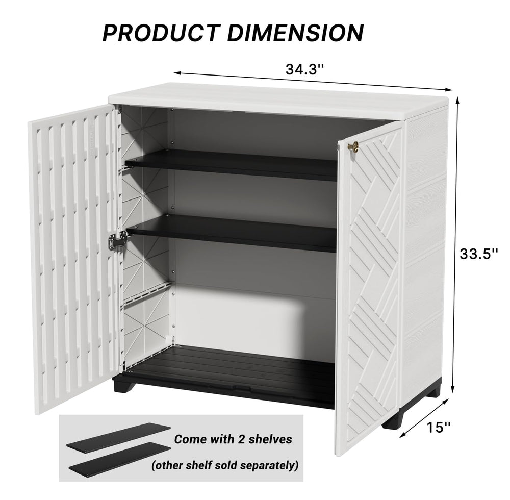 KINYING open doors revealing two shelves and organized storage advantage