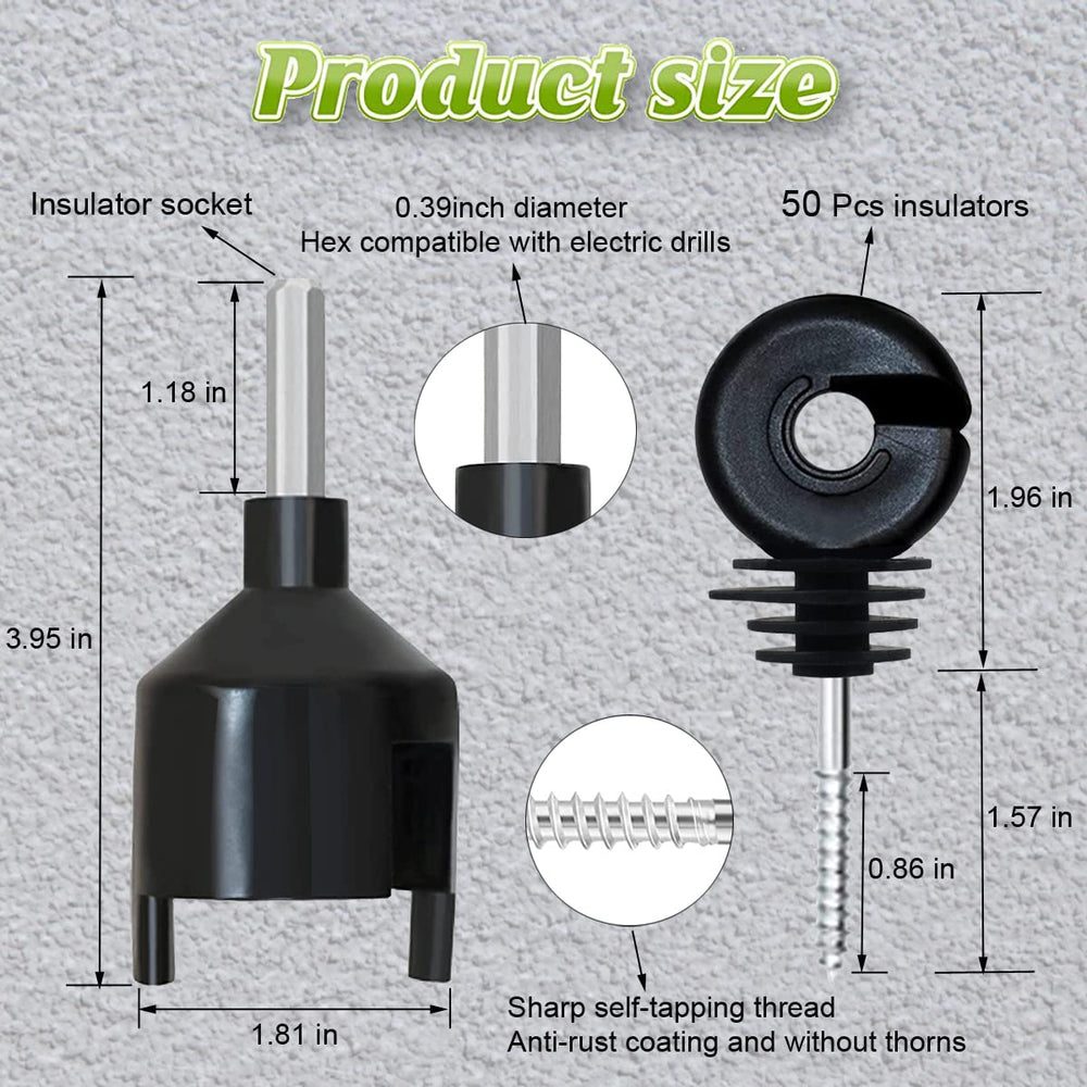 Kiouposy insulator detail on wooden-post with smooth surface and rust-resistant coating