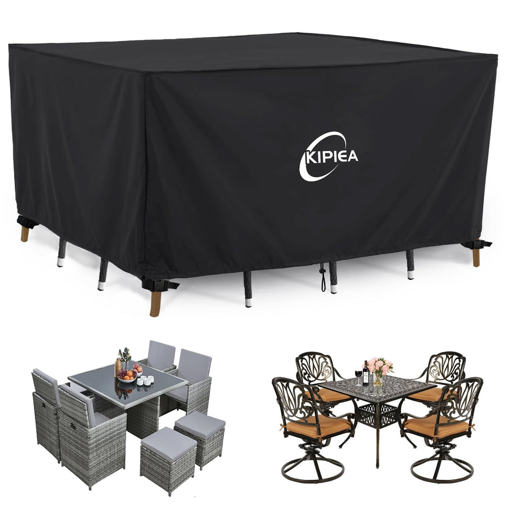 Kipiea front view cover protecting table and chairs, keeps furniture dry