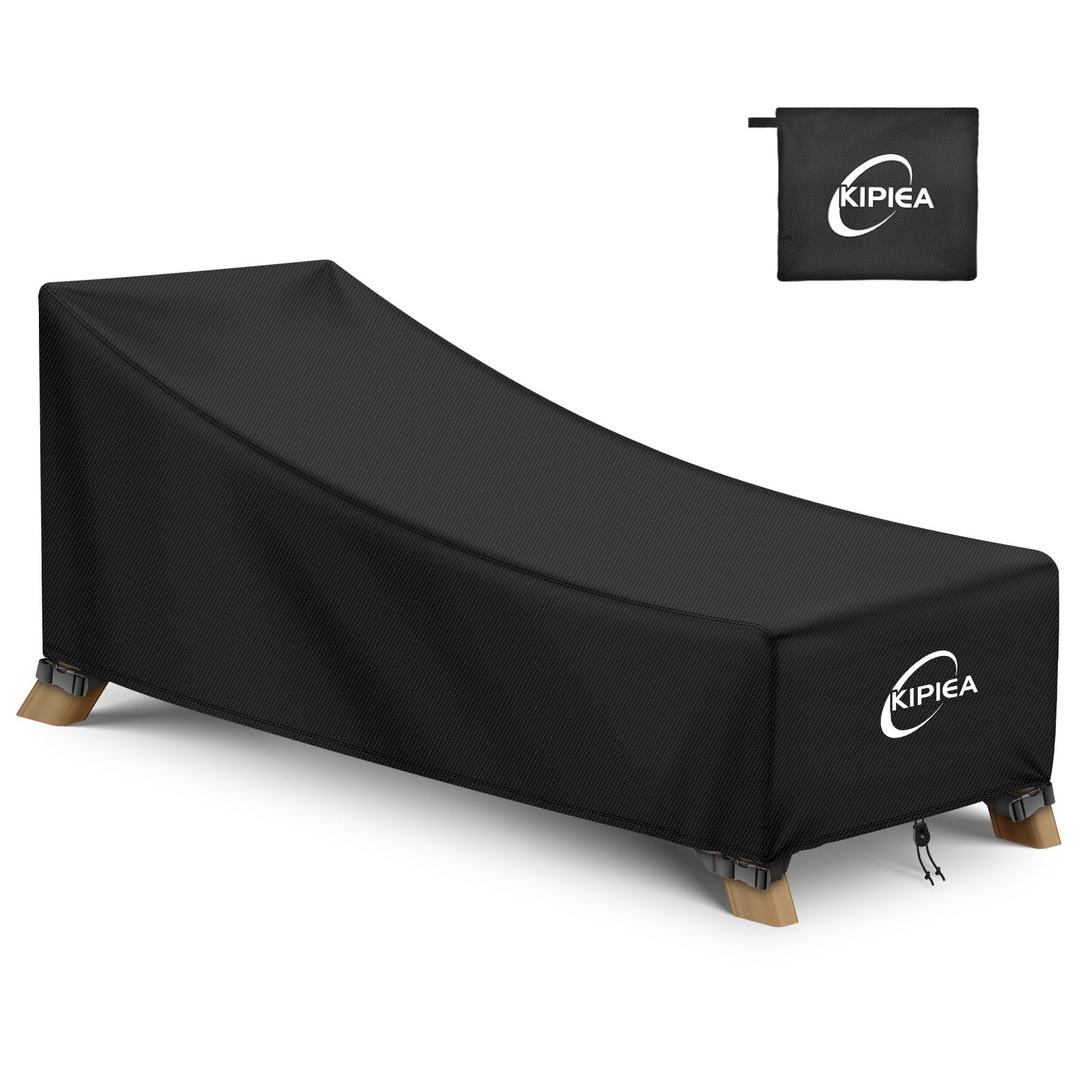 Kipiea front view of covered chaise lounge showing full protection and neat fit