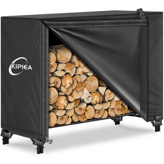 Kipiea front view on a covered 4ft log rack shows full-weather protection