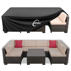 Kipiea front view of full covered patio set showing complete protection
