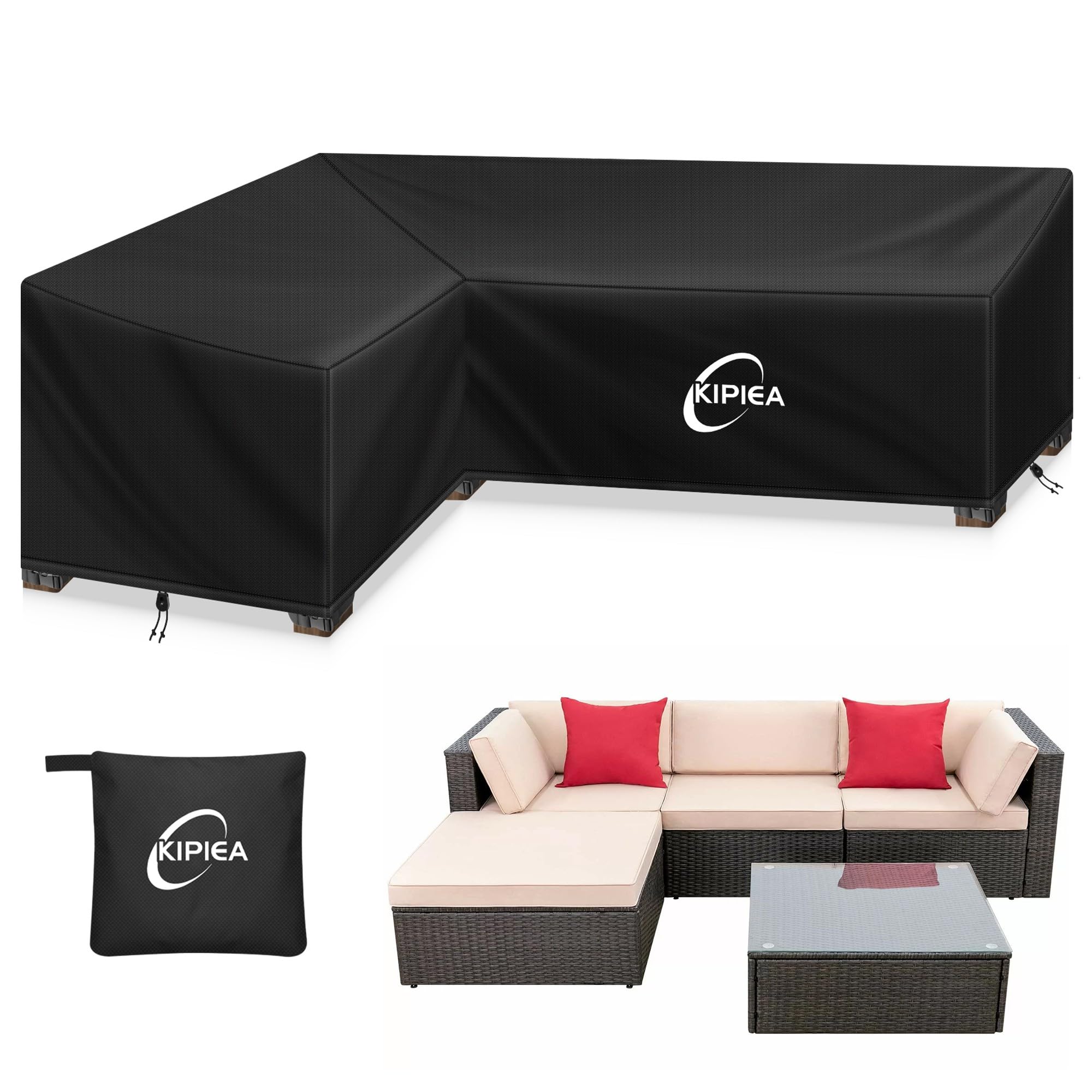 Kipiea front view of left-facing sectional cover showing full protection