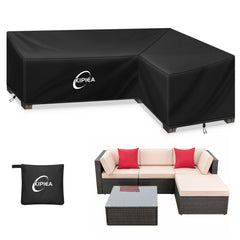 Kipiea front view of right-facing sectional cover protects furniture from weather