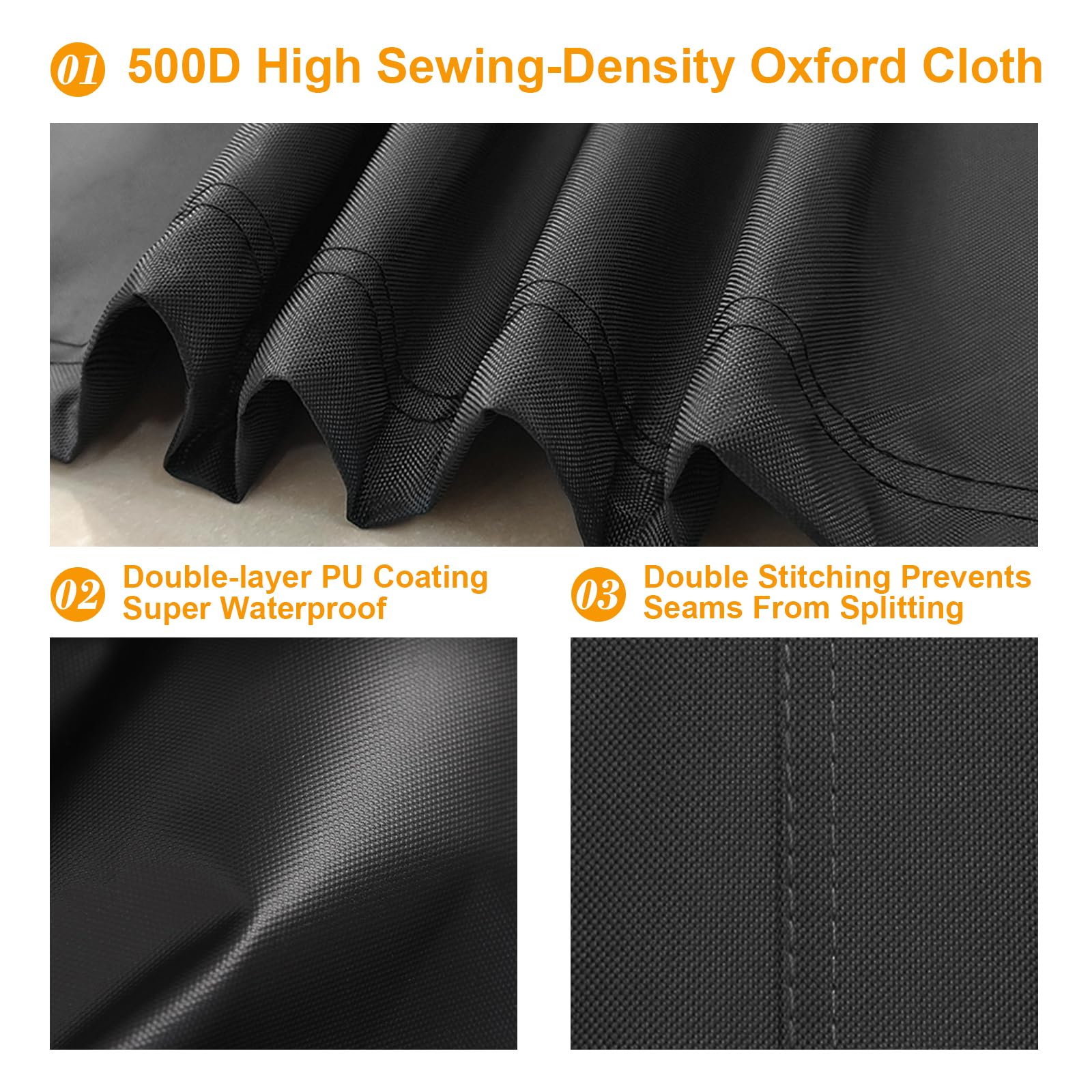 Kipiea full-circle strap system securing the cover to prevent wind lift