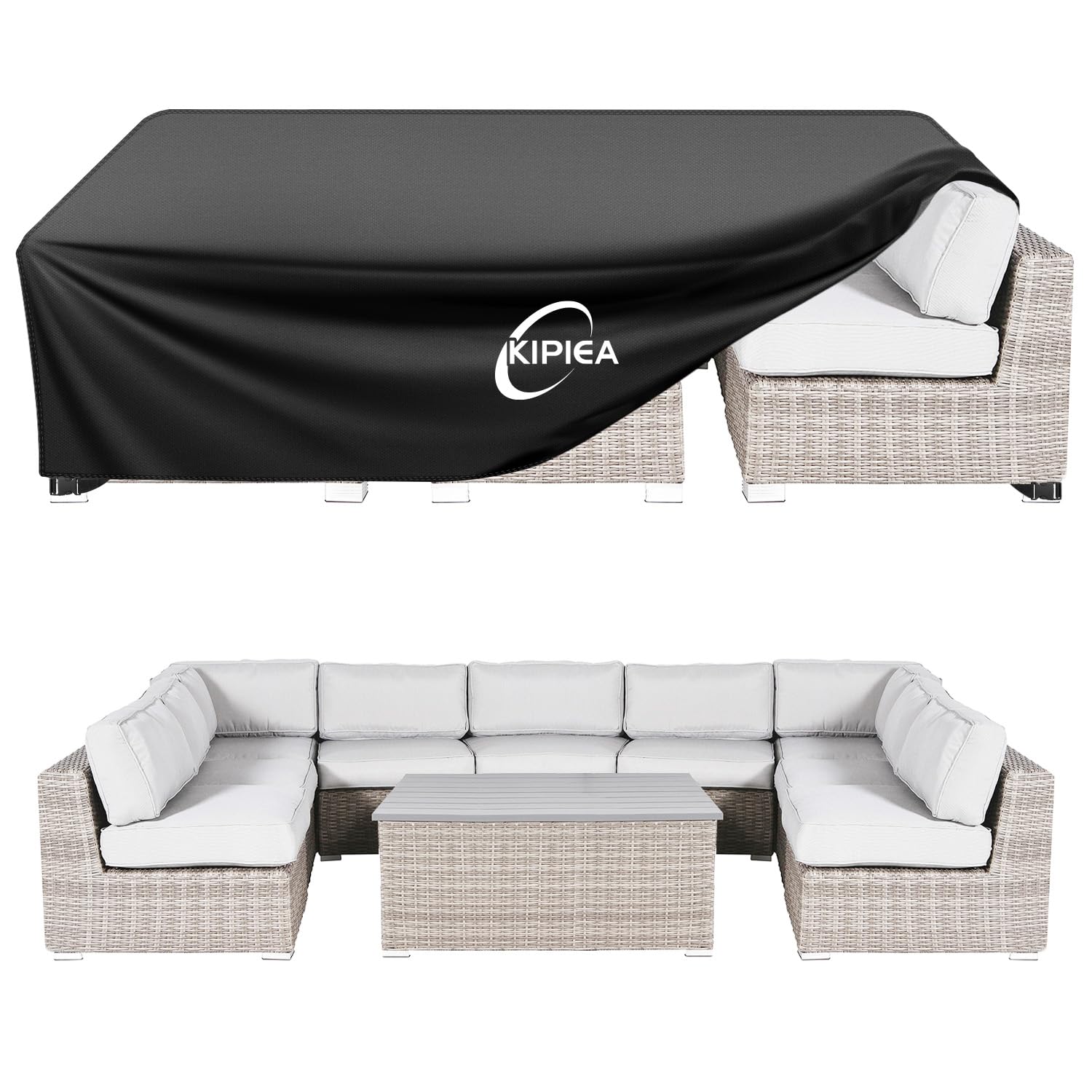 Kipiea vista frontal cubriendo mesa completa, protege del clima
