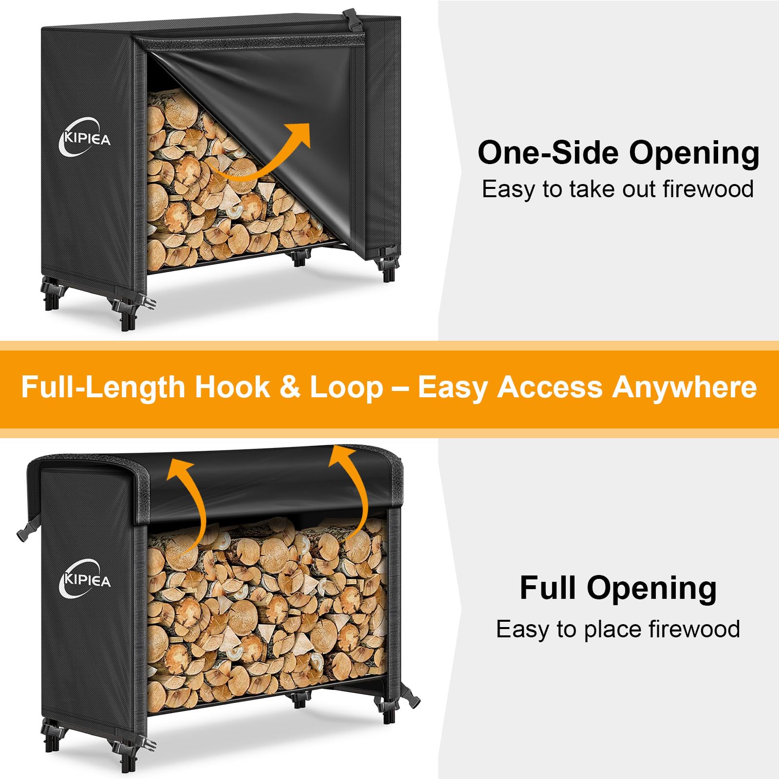 Kipiea cover shielding firewood under bright sunlight and UV exposure