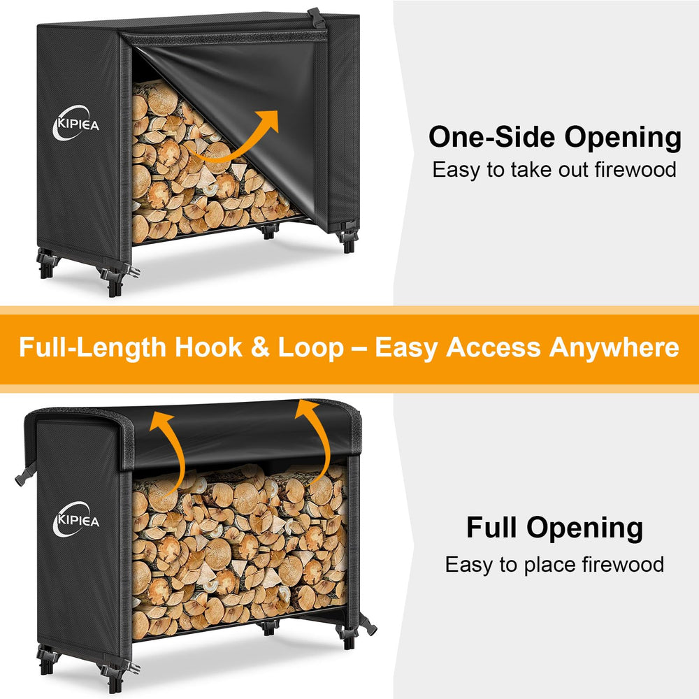 Kipiea cover shielding firewood under bright sunlight and UV exposure