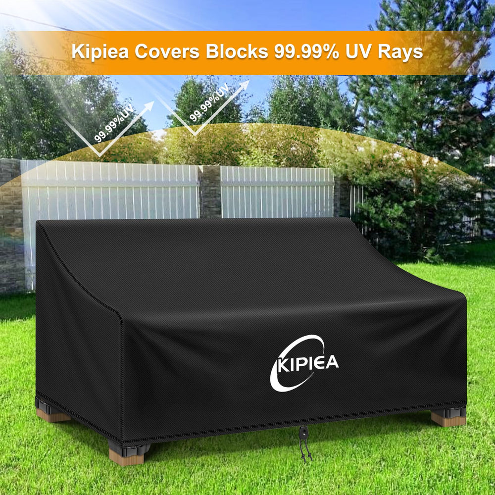Kipiea lifestyle image of covered patio sofa resisting weather