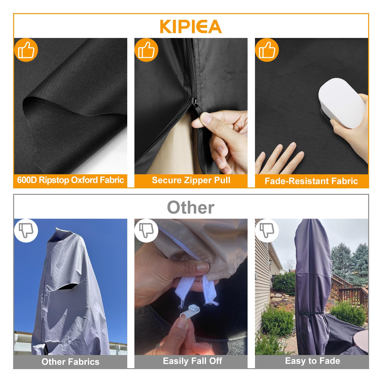 Kipiea compact folded cover and storage bag for neat off-season storage