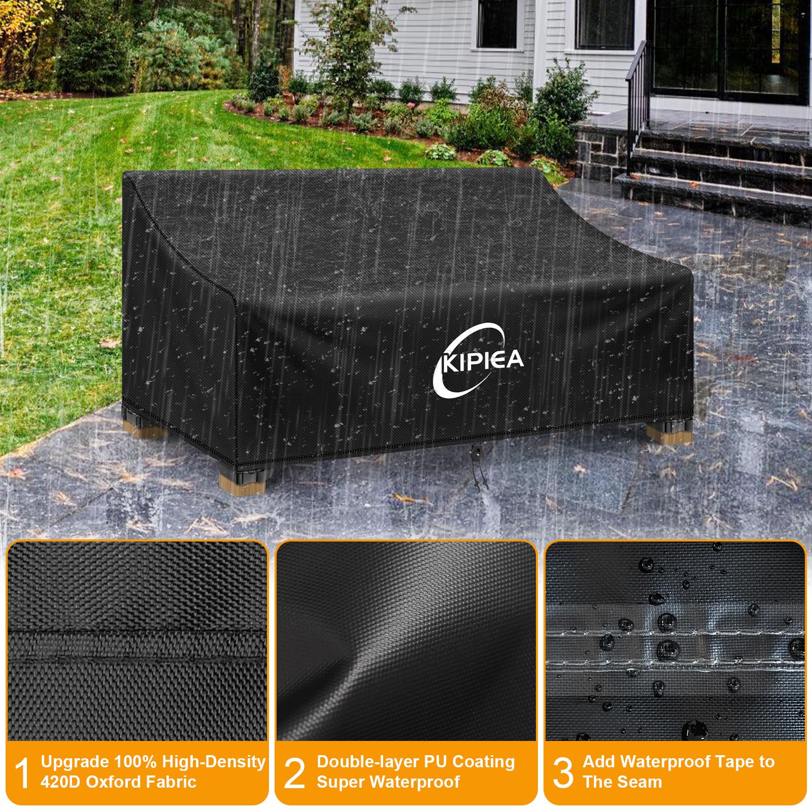 Kipiea water beading on surface demonstrating waterproof performance