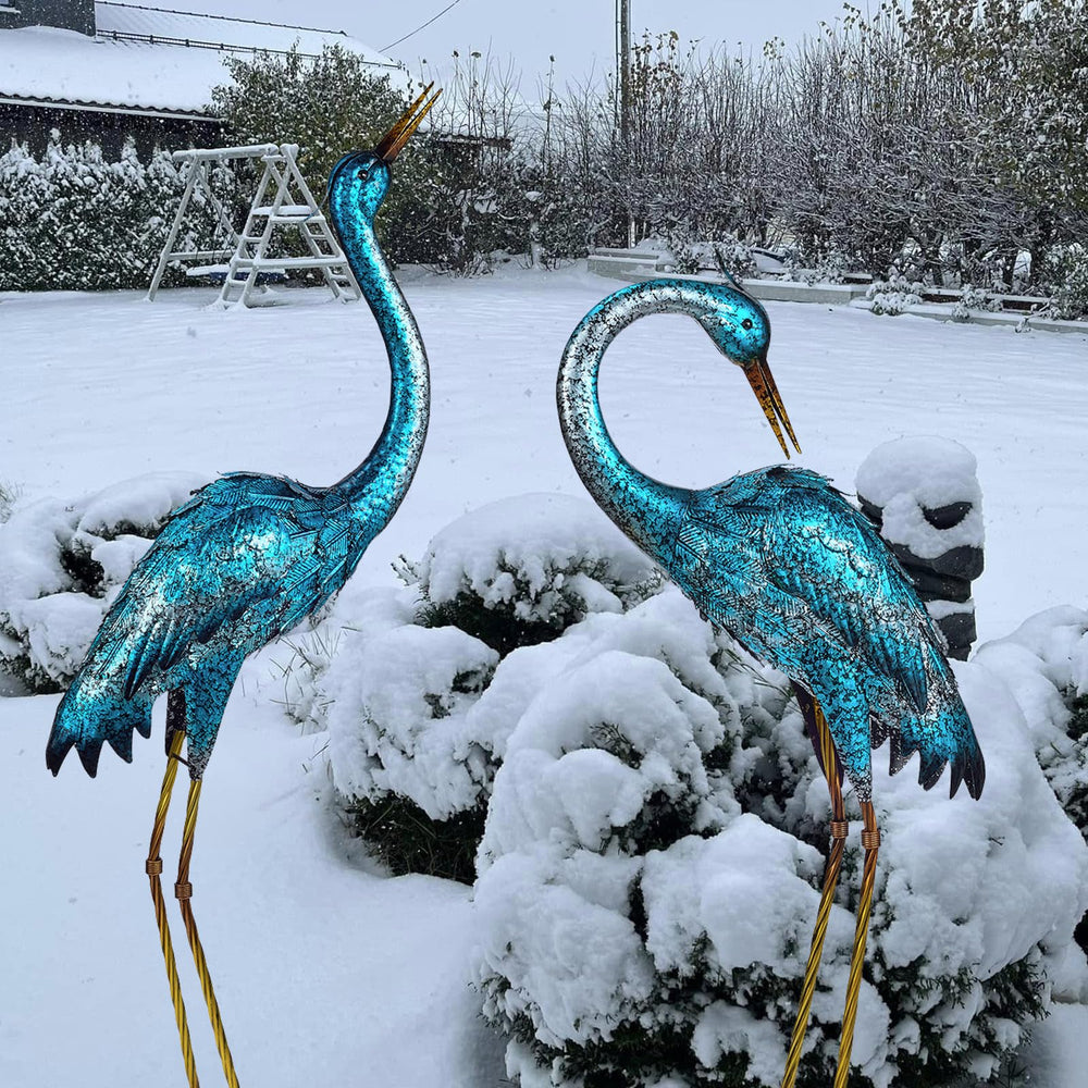 Kircust two herons on patio showing decorative curb appeal