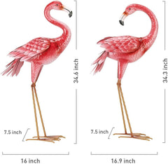 Kircust flamingo close-up of textured metal feather layers, adds realistic visual interest