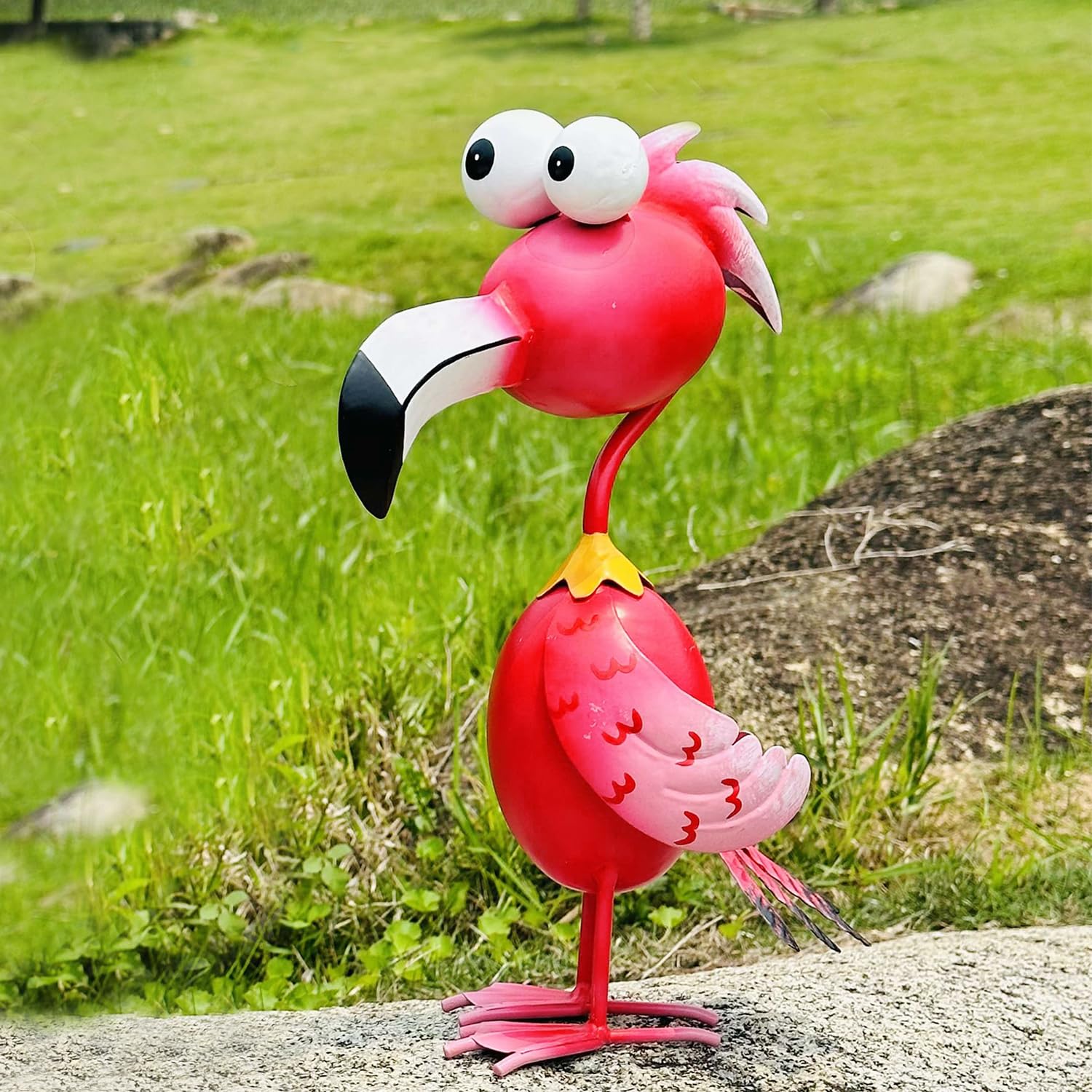 Kircust flamingo front view showing bright pink color and decorative charm