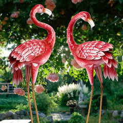 Kircust flamingo front view showing bright pink finish and lifelike posture, boosts curb appeal