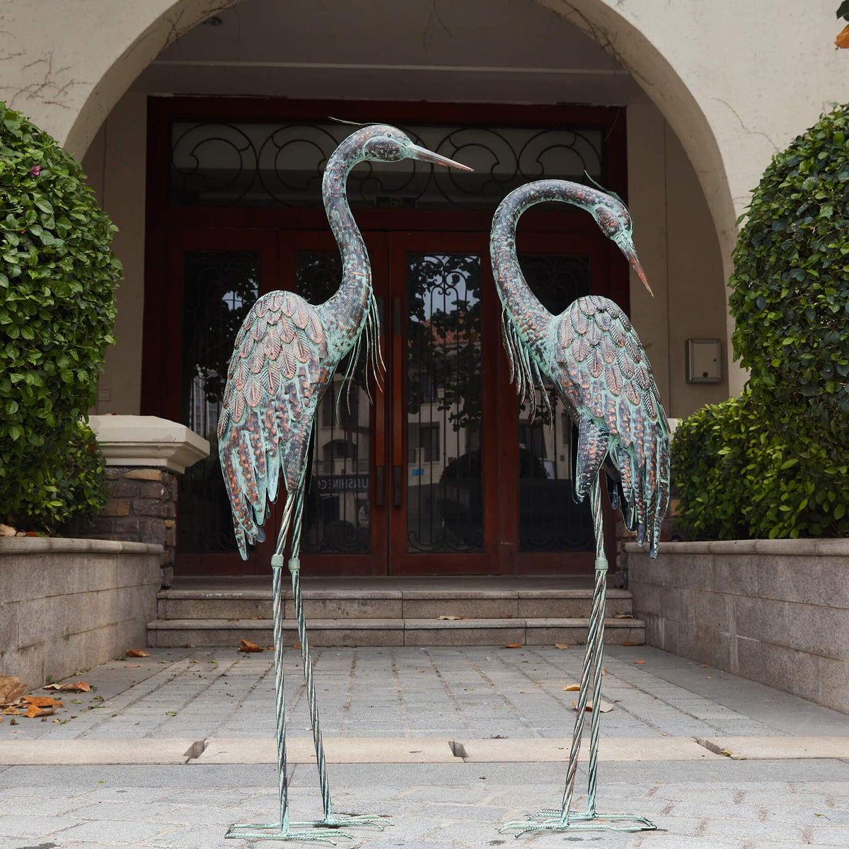 Kircust heron front view showing elegant silhouette and garden focal point