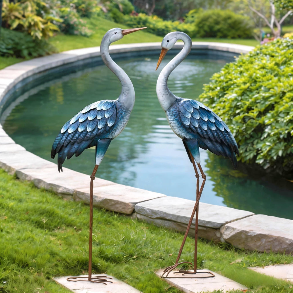 Kircust heron on patio at dusk offering decorative outdoor ambiance