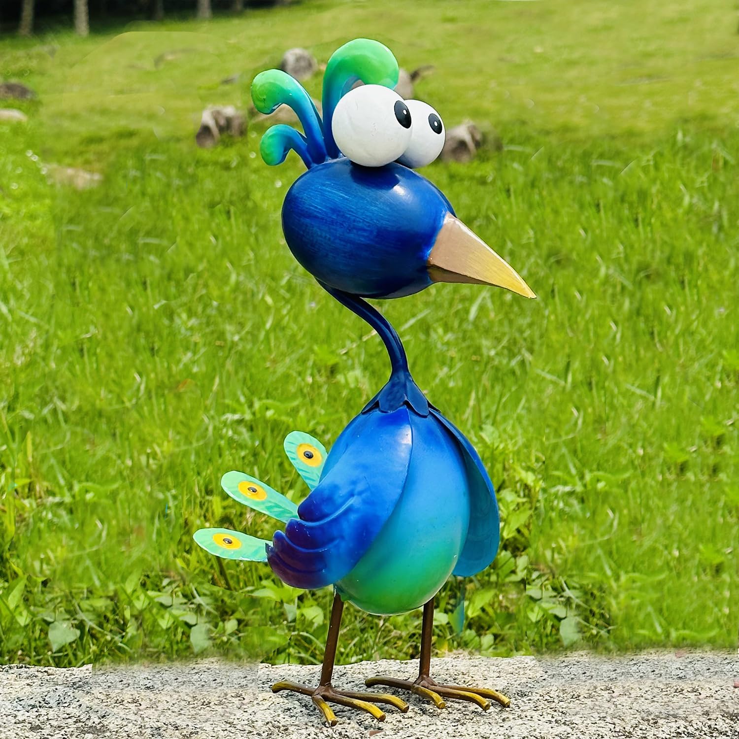 Kircust peacock on porch display enhancing entryway decoration instantly