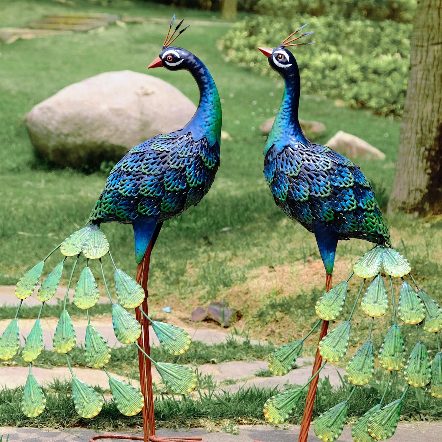 kircust peacock held for scale to show realistic life-size silhouette