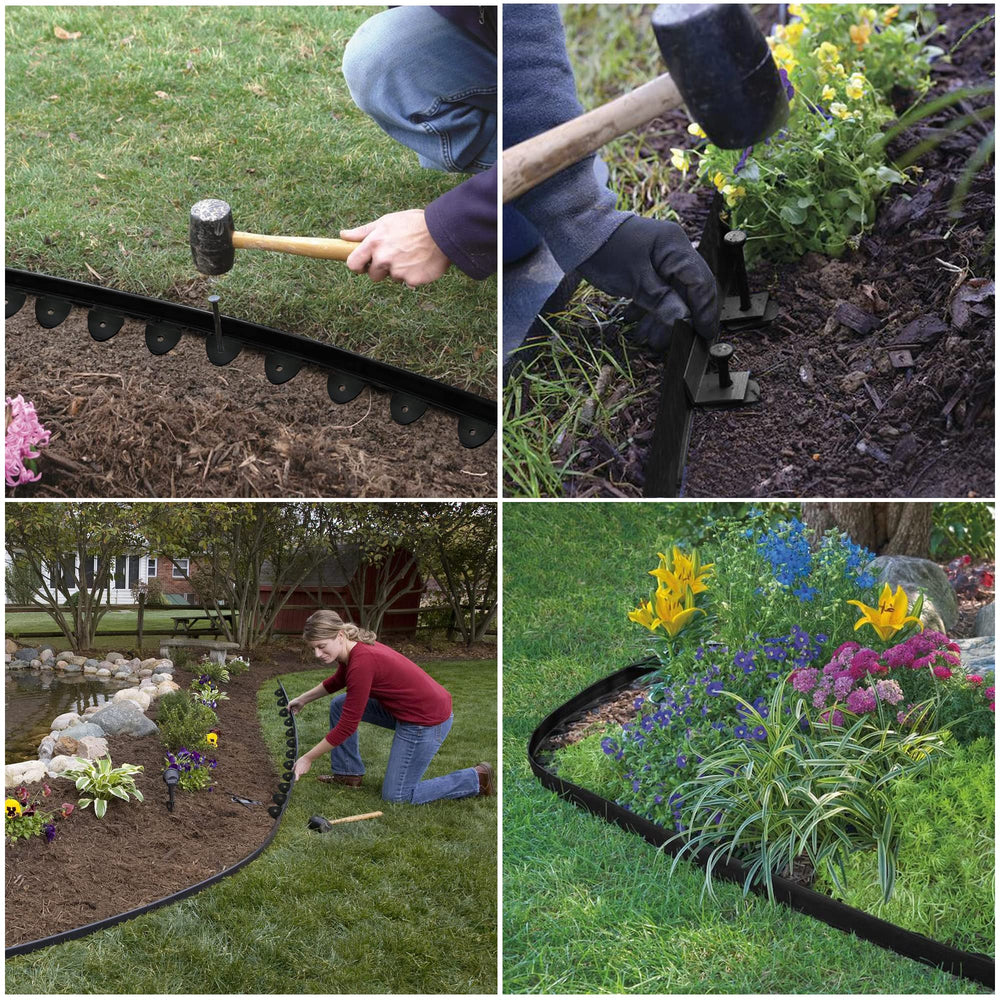 Kiss the Water edging next to a ruler showing the 2-inch height for low-profile, effective barrier